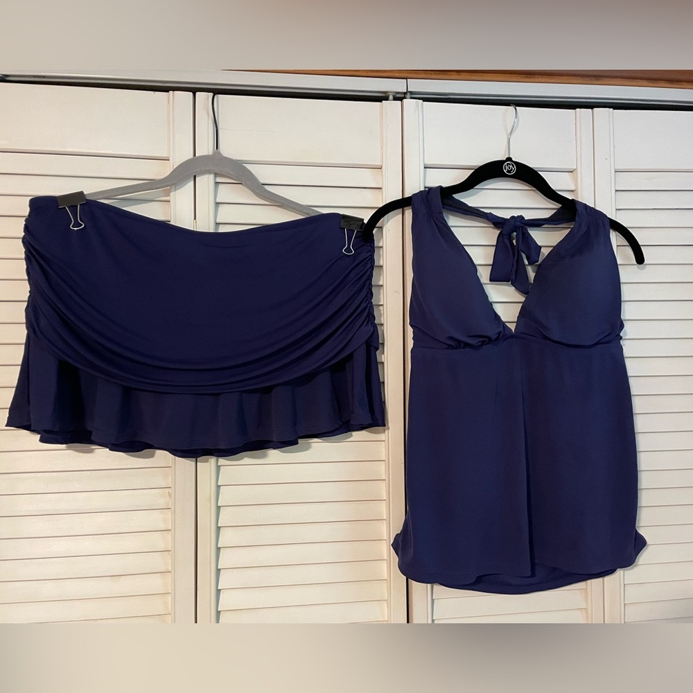 Lands End 2-piece Tankini Swimsuit. Bottom size 14; Top size 8. Halter top
